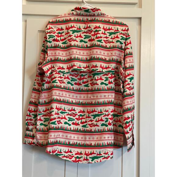 Magellan Fish Gear Christmas holiday theme Laguna Madre ladies L - Picture 2 of 10